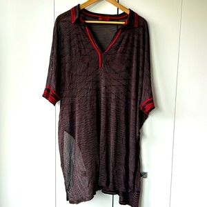 Missoni sheer shirt with side slots, one size